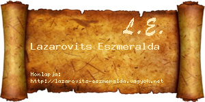Lazarovits Eszmeralda névjegykártya